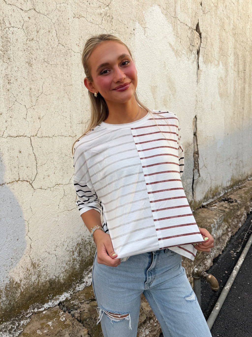Colorblock 3/4 Tee