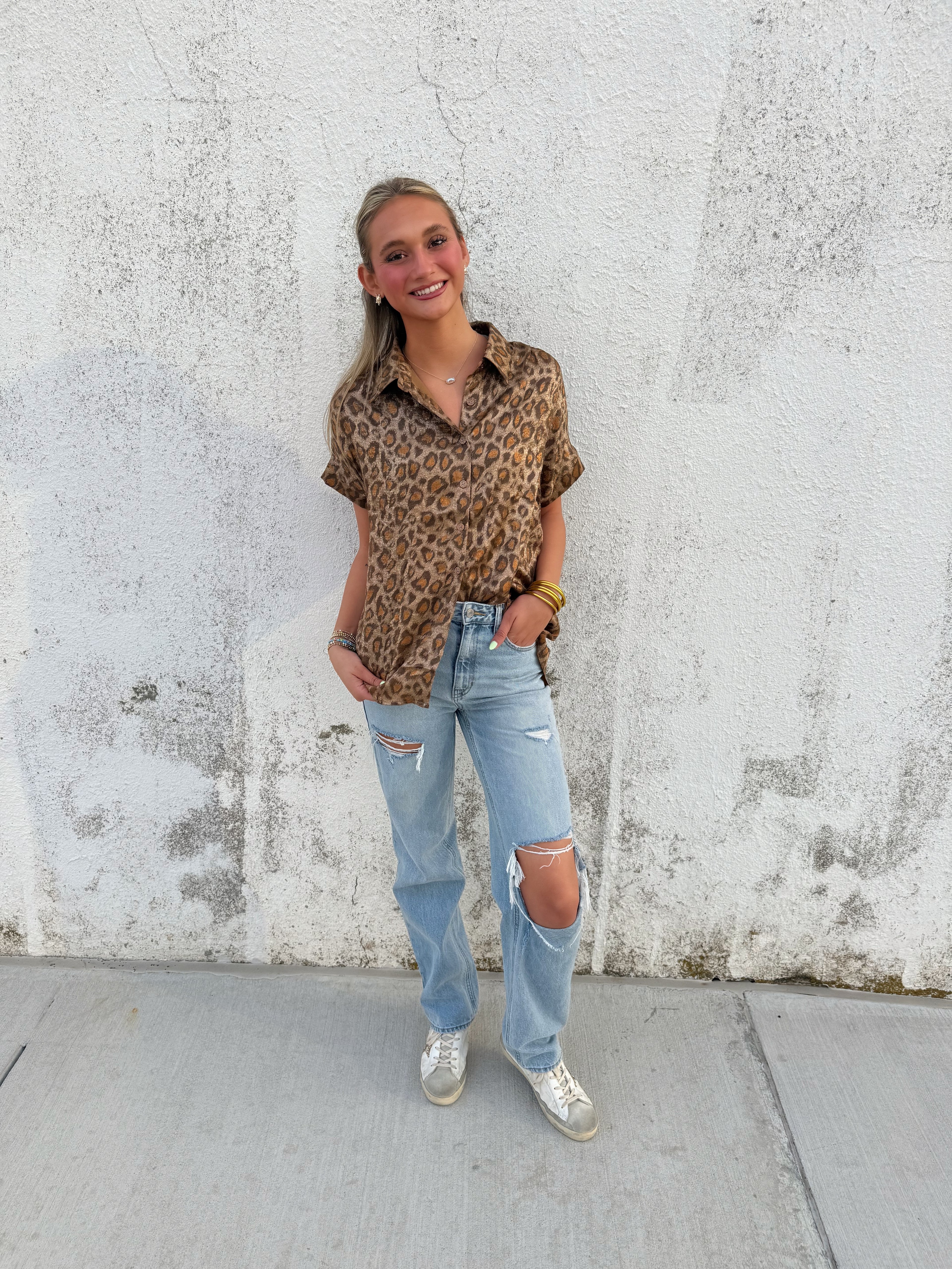 Metallic Leopard Top