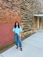 Oversized Light Blue Basic Tee